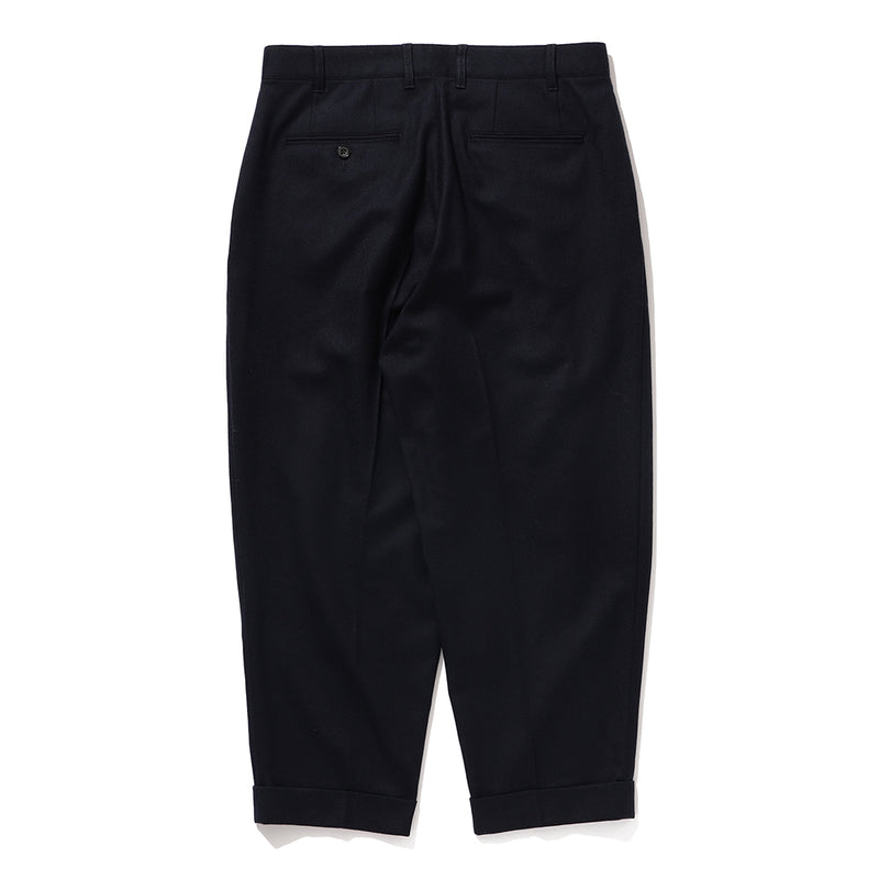 Beams Plus - Pantalon tapered en flanelle - Bleu marine