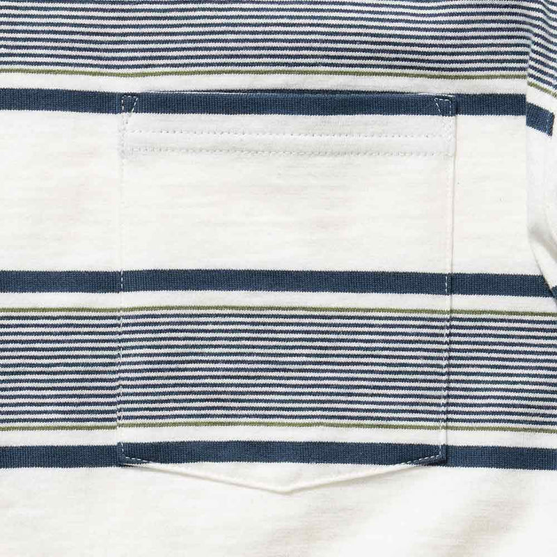 Beams Plus - T-shirt Stripe - Blanc