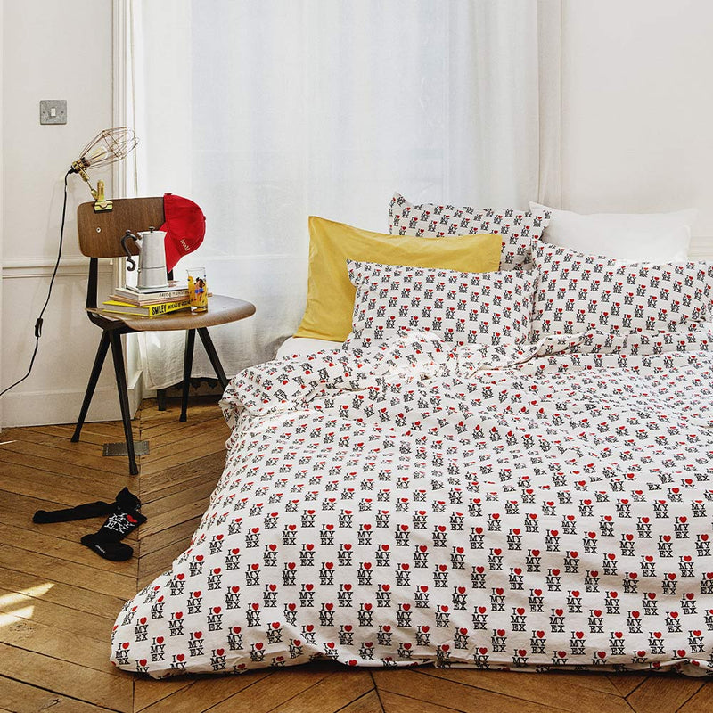 Merci x Carne Bollente - Housse de couette en percale de coton - I Love My Ex