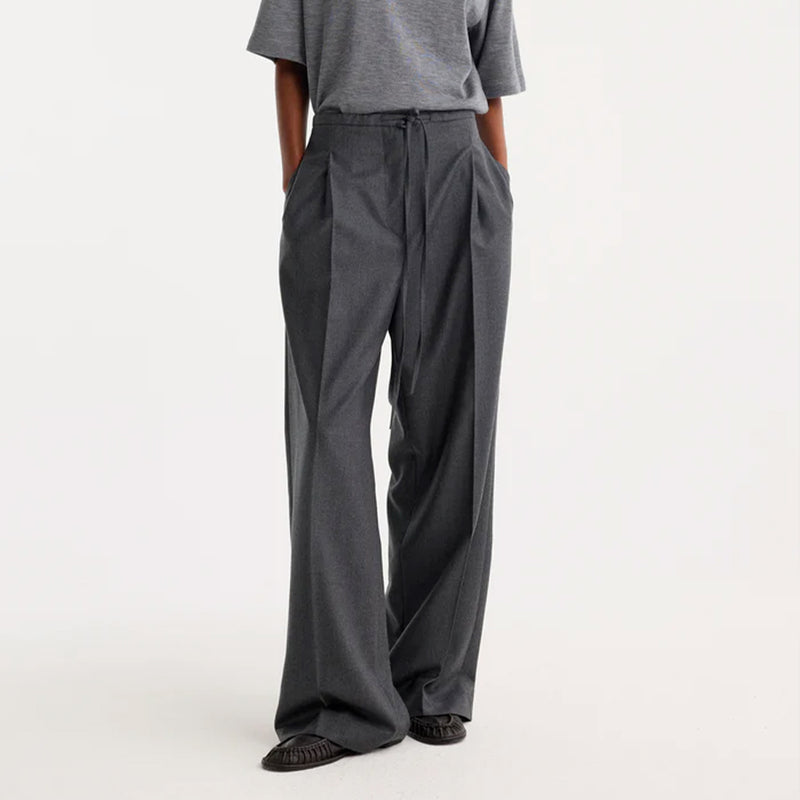 Rohe - Pantalon Décontracté Laine - Gris Foncé