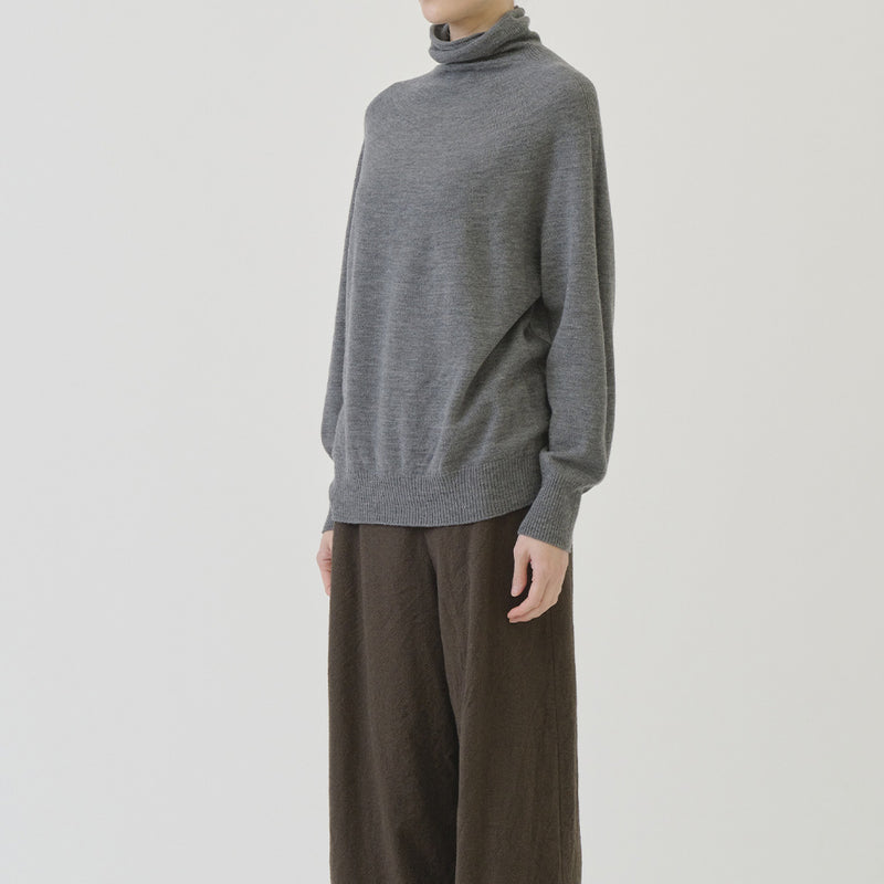 Pas de Calais -  Maille Col Roulé Ample - Gris Top