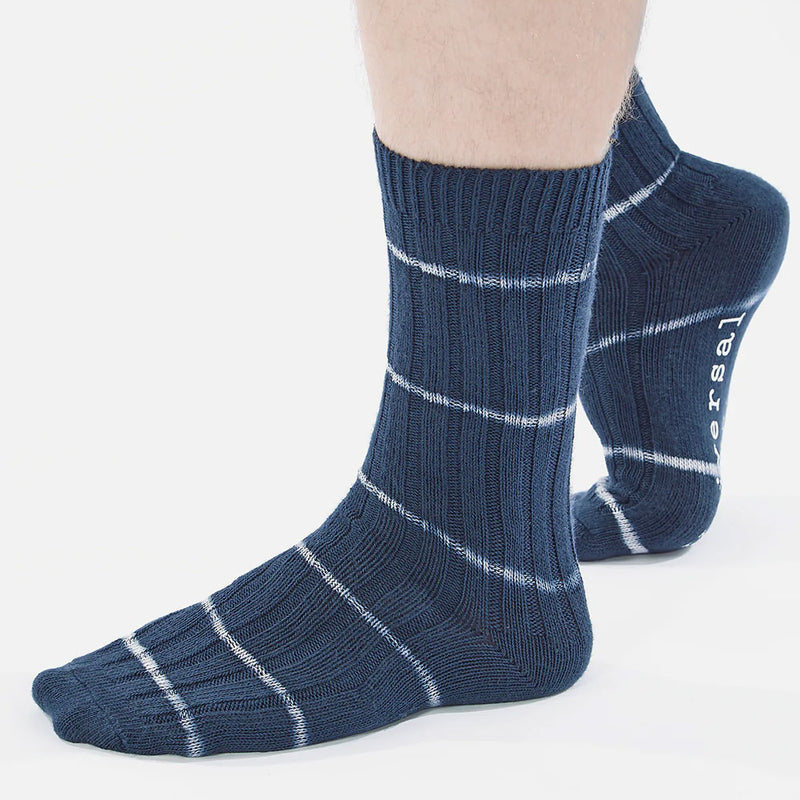 Universal Works - Chaussettes Tye Dye - Marine