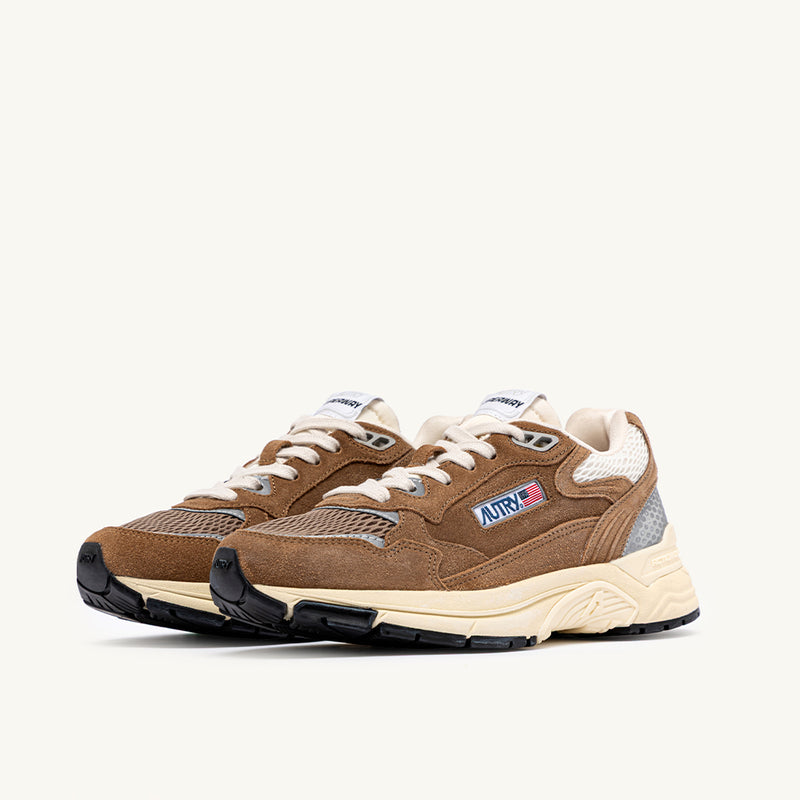 Autry - Baskets Hyperway en Mesh et en Daim Man - Cigar et Argent