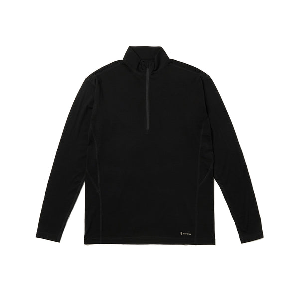 Snow Peak - Pull Demi-zip Laine - Noir
