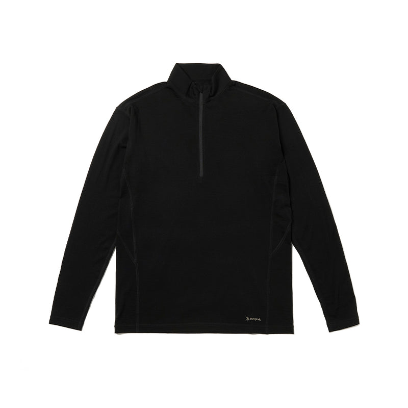 Snow Peak - Pull Demi-zip Laine - Noir