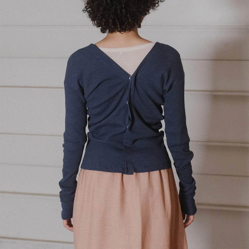 Baserange - Cardigan Tav - Bleu