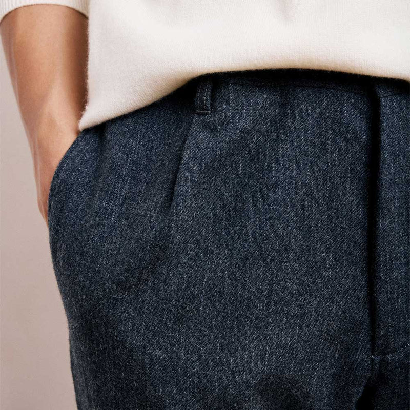 Hartford - Pantalon Tanker Flanelle Rayé - Gris