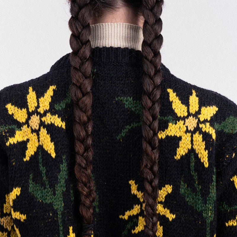 Howlin - Cardigan Fleur - Noir