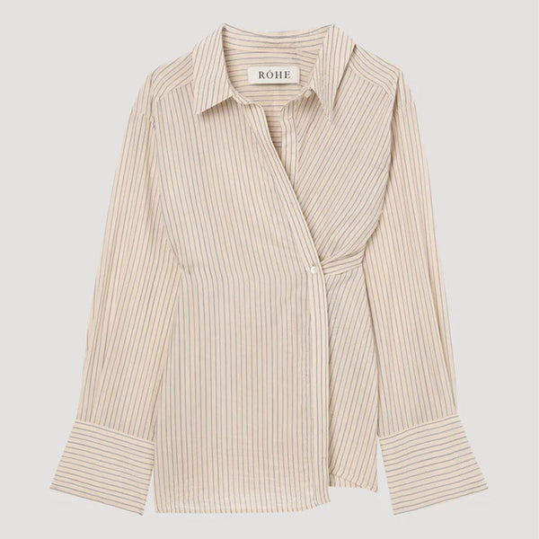 Rohe - Chemise Rayures Asymétriques  - Crème