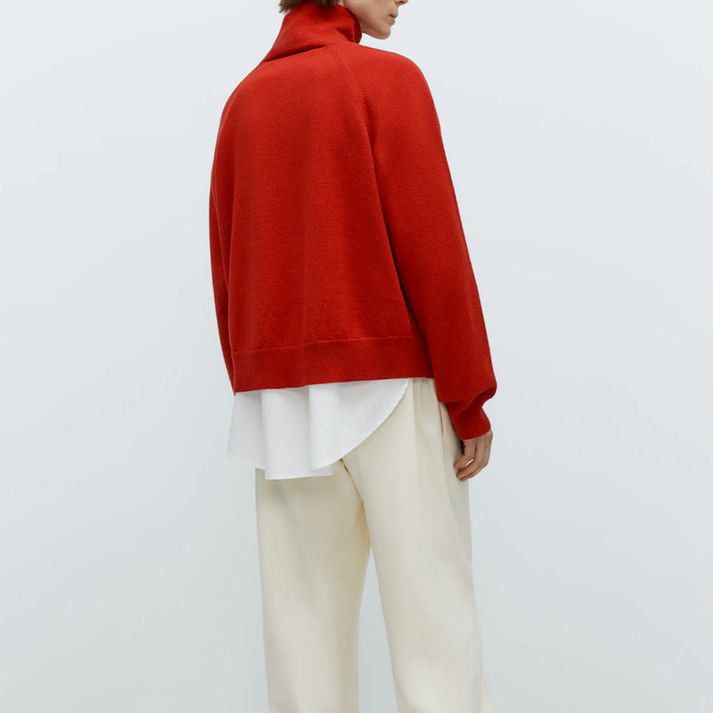 Cordera - Pull Laine Boutons - Rouge