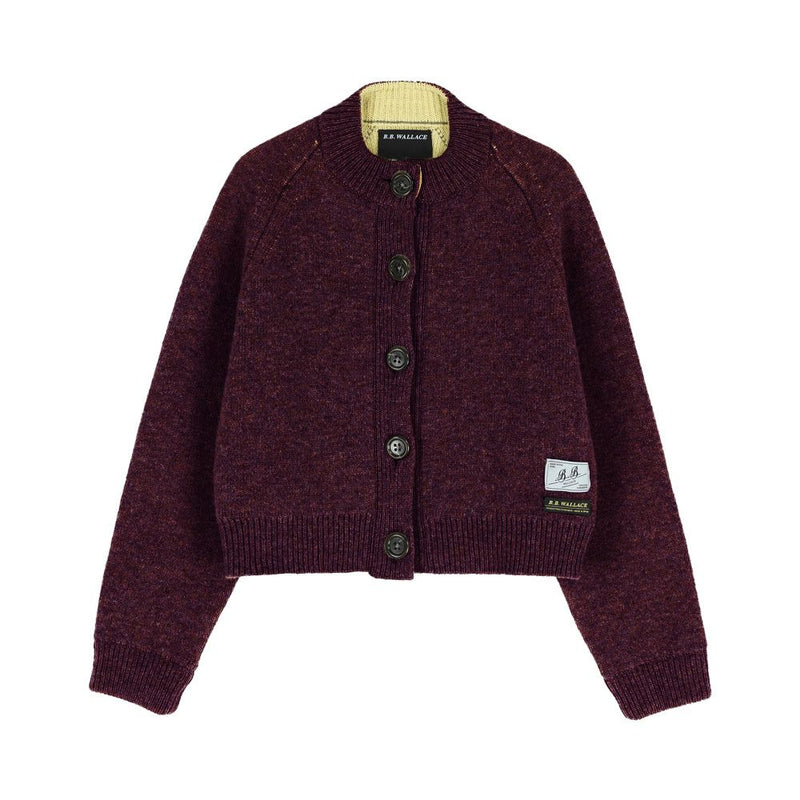 BB Wallace - Cardigan ras-du-cou - Bordeaux