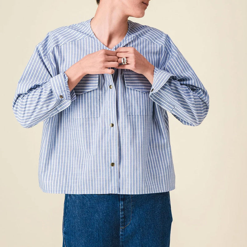 Sixsoeurs - Chemise Brad - Beige & Bleu