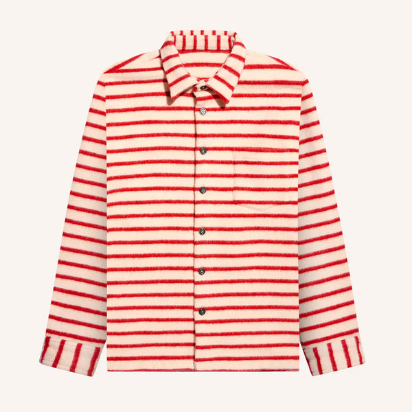 Later - Surchemise Epure à Rayures - Rouge & Ecru