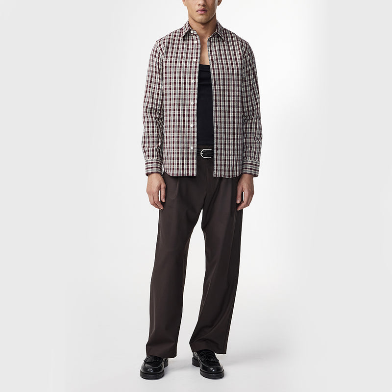 NN07 - Chemise Colby - Bordeau Carreaux