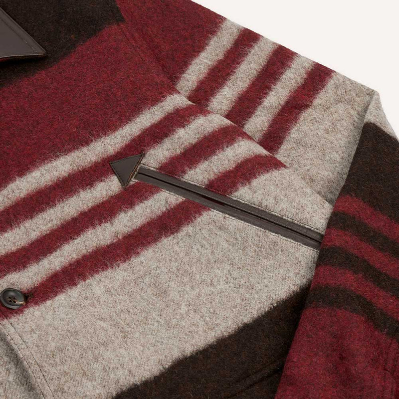 Drake's - Veste à Rayures - Rouge & Gris