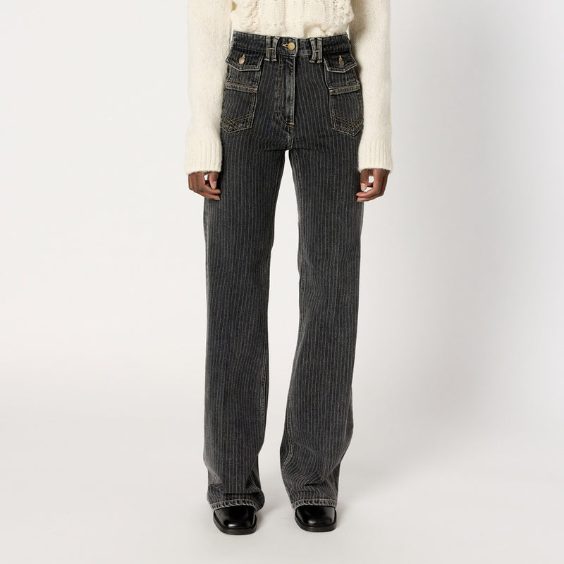Gerard Darel - Jean flare Anna - Anthracite Rayures
