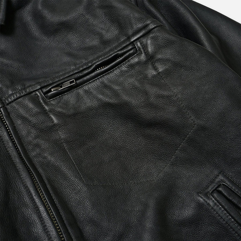 Frizmworks - Veste en cuir Destroyed - Noir