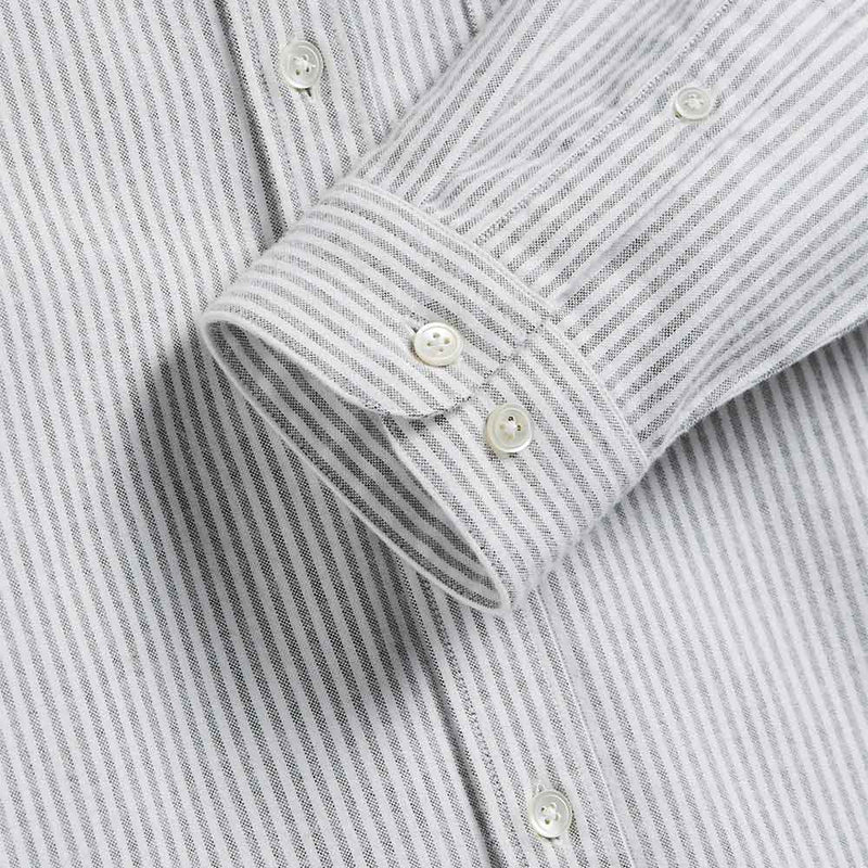 Portuguese Flannel - Chemise Brushed Oxford Rayures - Vert Moss