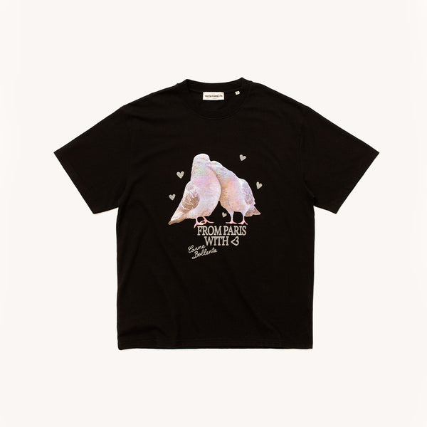 Carne Bollente - T Shirt Lovebirds  - Noir