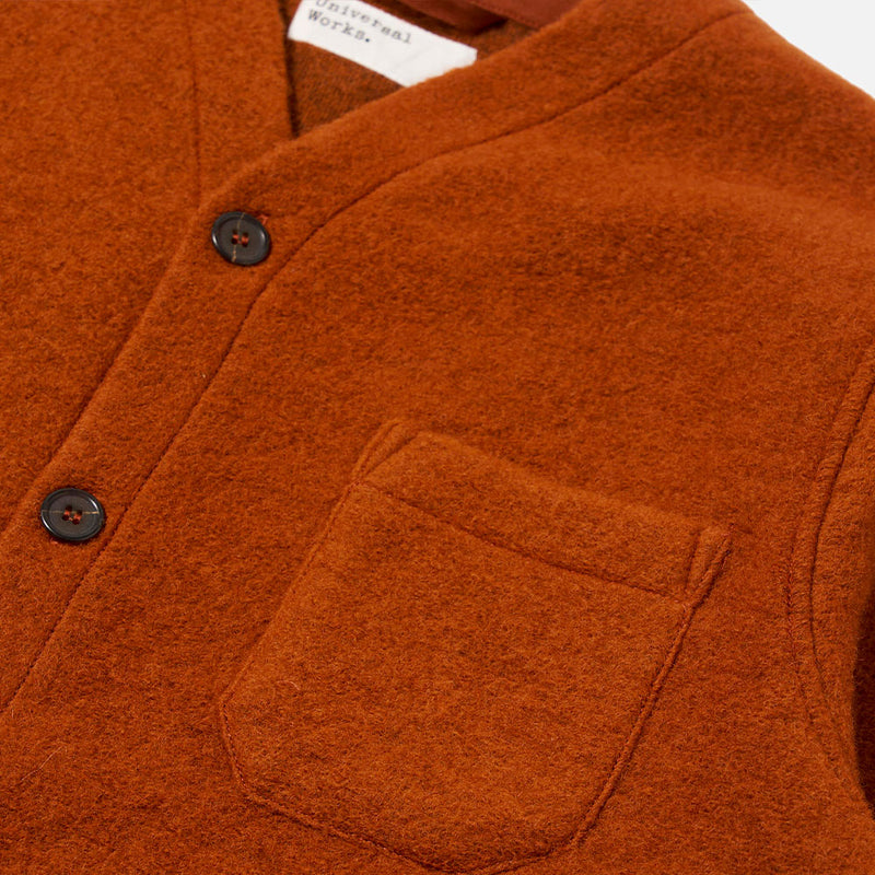 Universal Works - Cardigan Laine - Rust