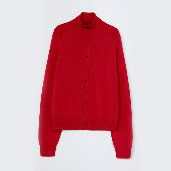 Cordera - Pull Laine Boutons - Rouge