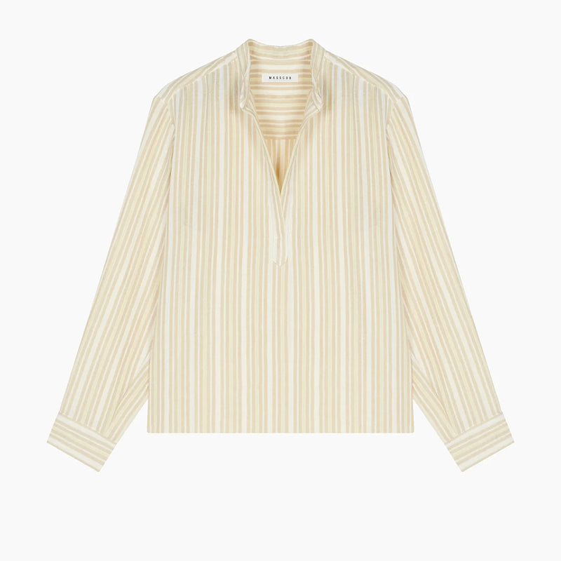【MASSCOB/マスコブ】Vis/Linen OVERSIZE シャツ Masscob - Chemise Java - Beige – Merci Paris