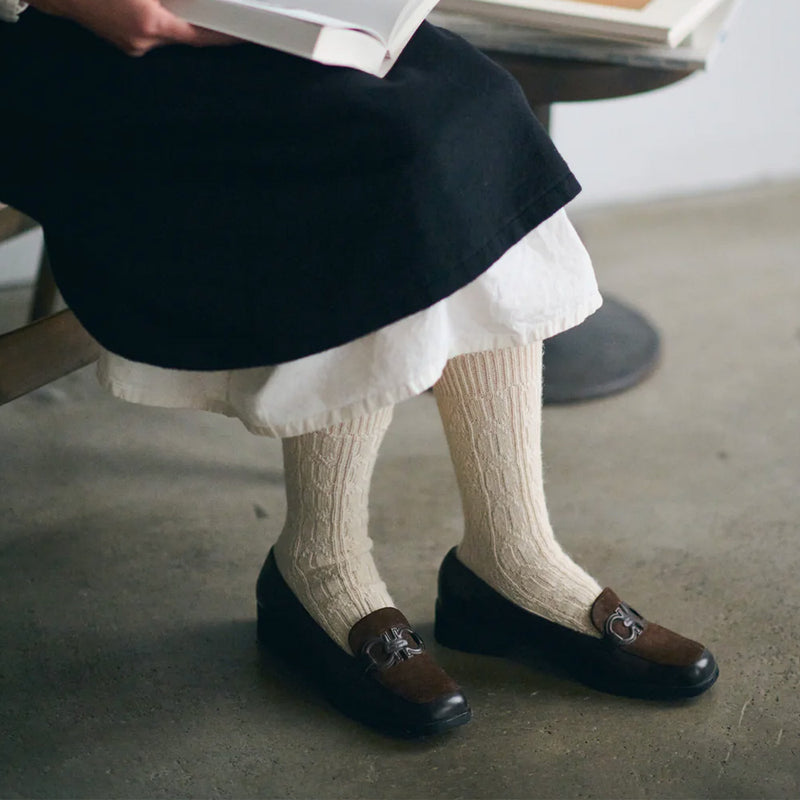 Yahae - Chaussettes Alpaca Cable - Beige