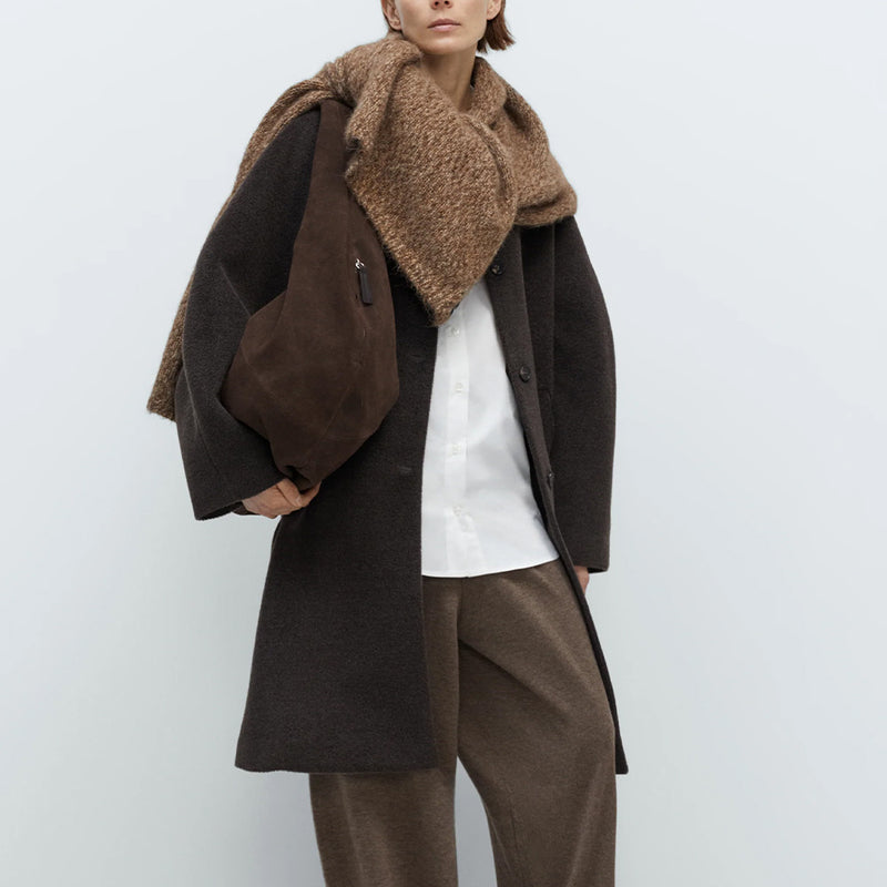 Cordera - Manteau Laine Boutons - Marron