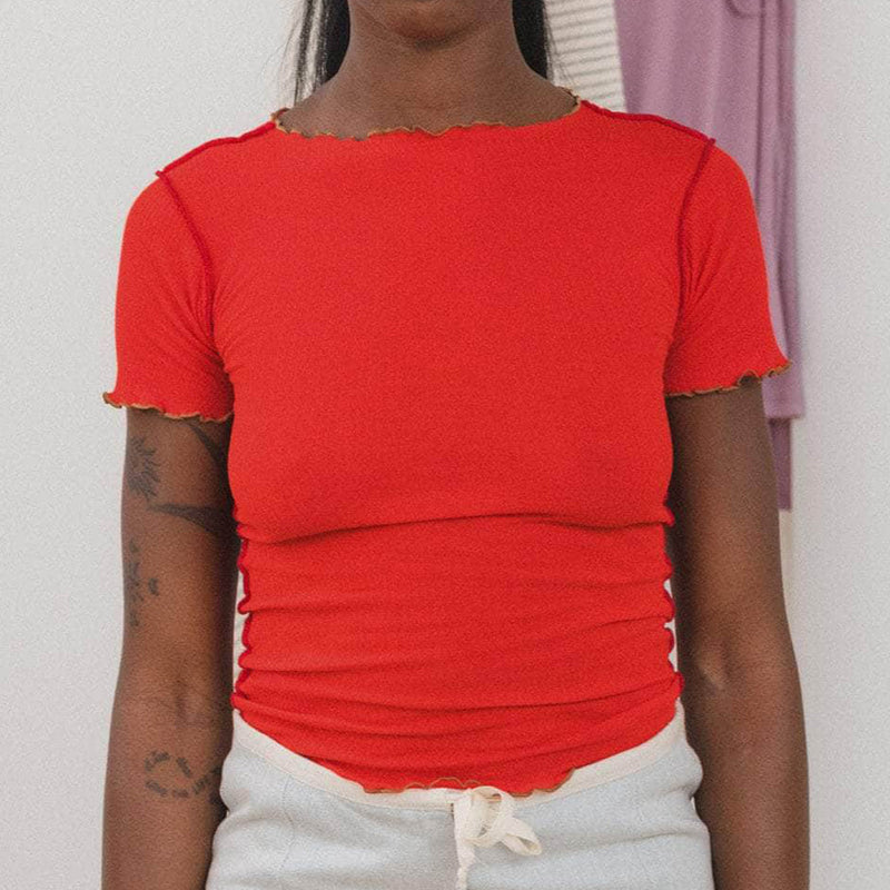 Baserange - T-Shirt Vein - Rouge My