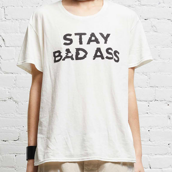 R13 - T-shirt Stay Badass - Ecru