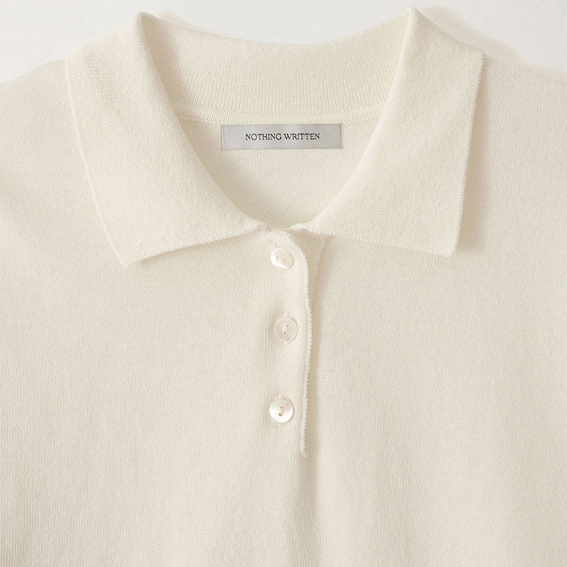 Nothing Written - Polo en tricot - Blanc Ivoire