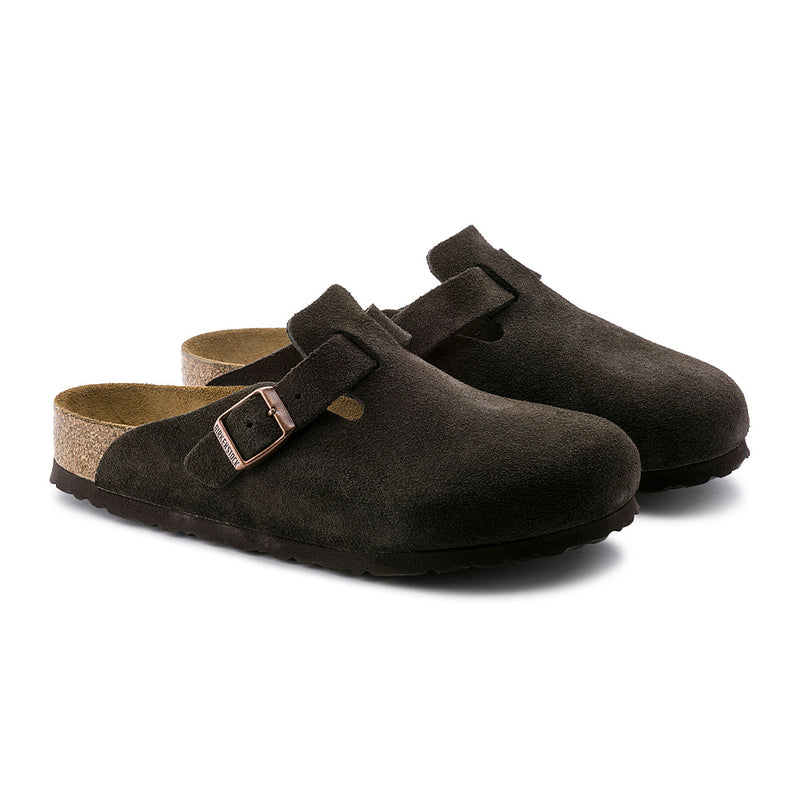BIRKENSTOCK - Sabots Boston Suede - Lit de pied souple - Mocha