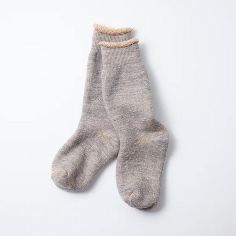 Rototo - Chaussettes double face - Gris/Marron