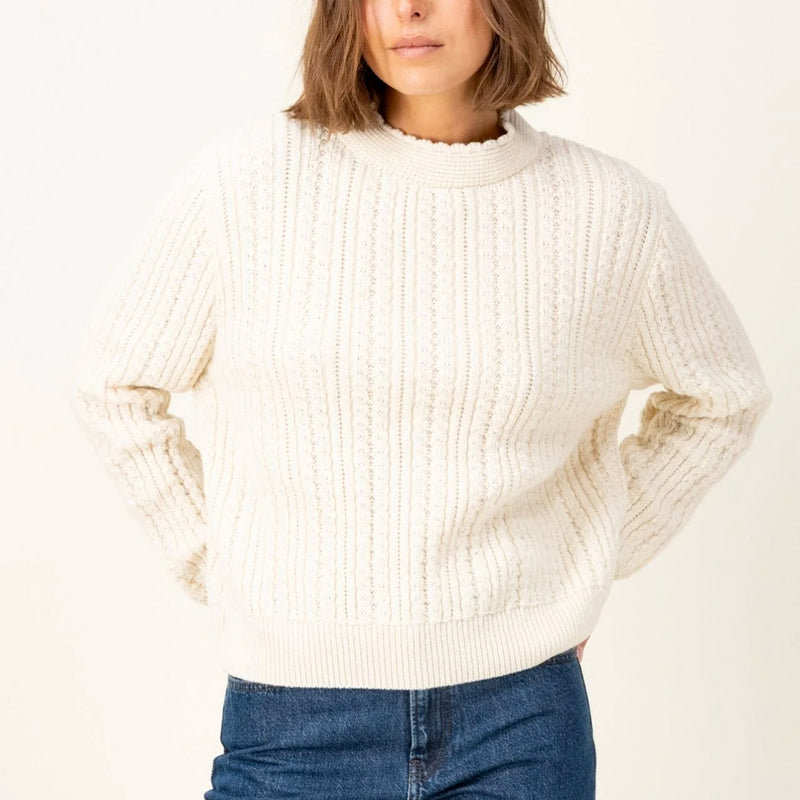 Tricots Jean Marc - Pull Meline Col Rond - Ecru