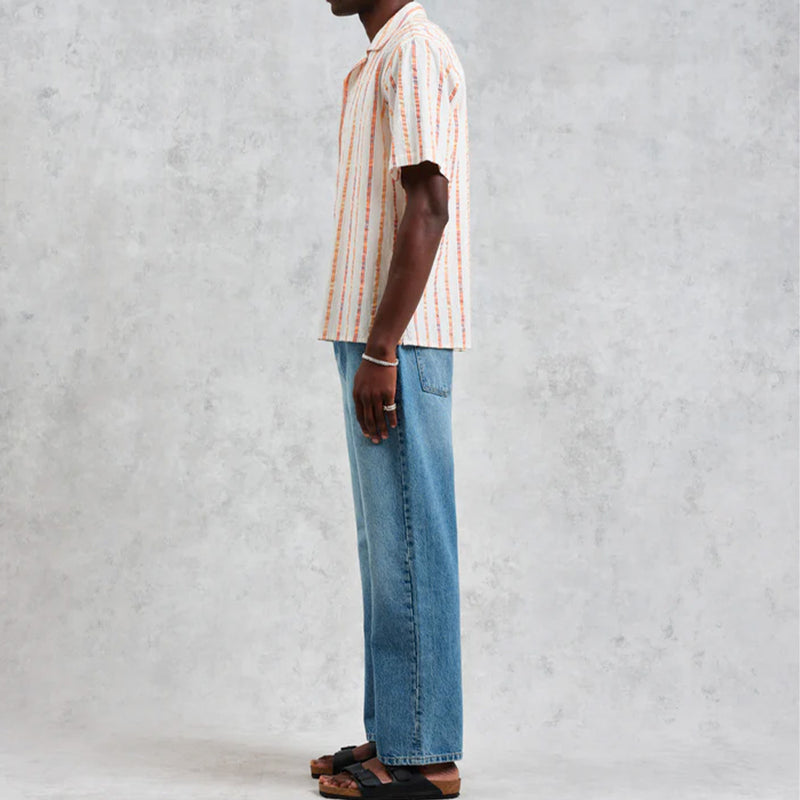Wax London -  Chemise Didcot - Ecru & Orange