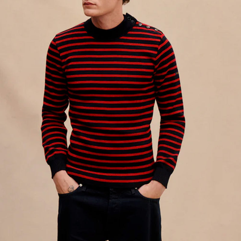 Le Minor - Pull Marin - Marine & Rouge