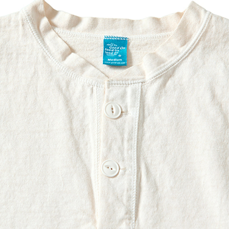 Good On - T-Shirt Heavy Henley - Blanc