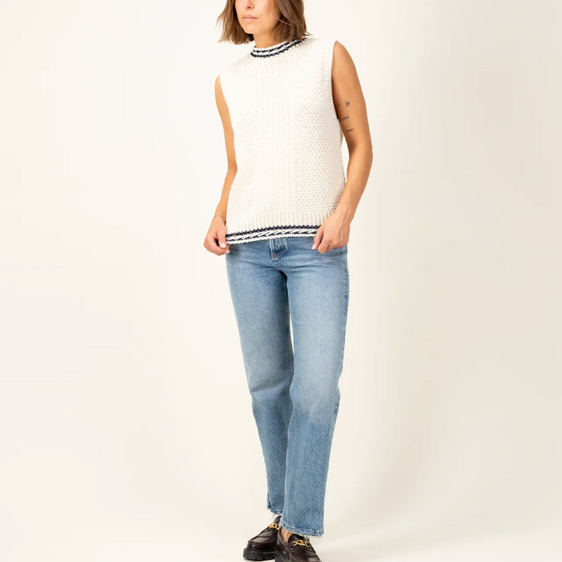 Tricots Jean Marc - Pull sans manches Meline - Ecru