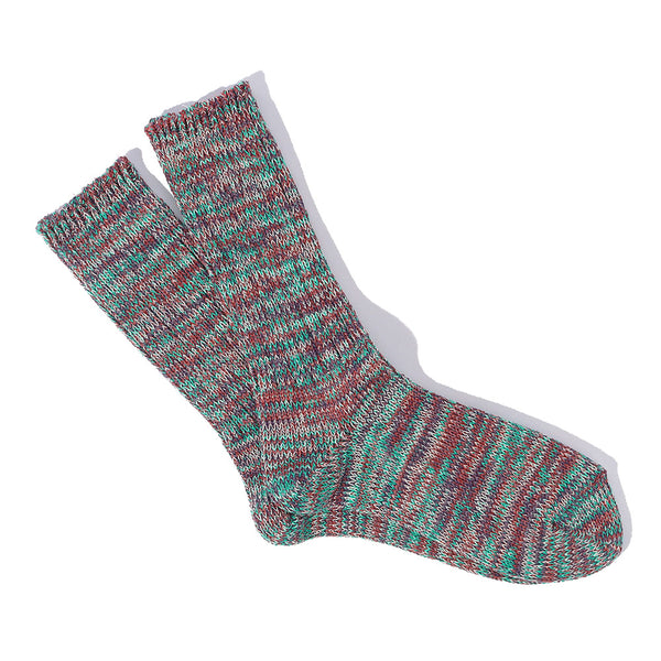 Anonymous ISM - Chaussettes 5 Color Mix Crew - Vert