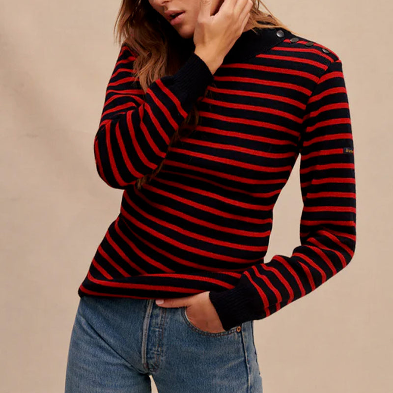 Le Minor - Pull Marin - Marine & Rouge