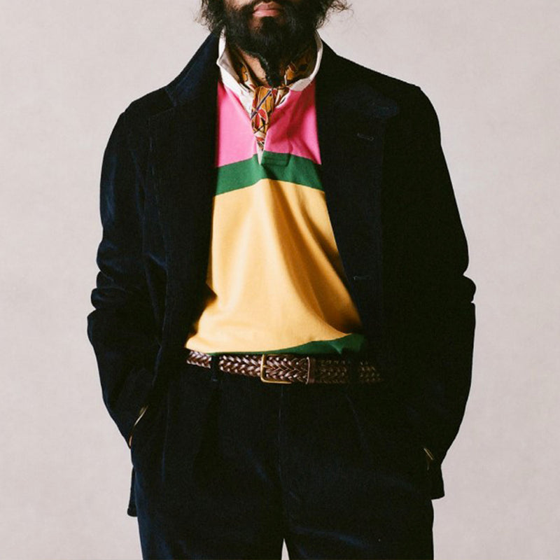 Drake's - Polo Rugby - Rose, Vert, Jaune & Marine