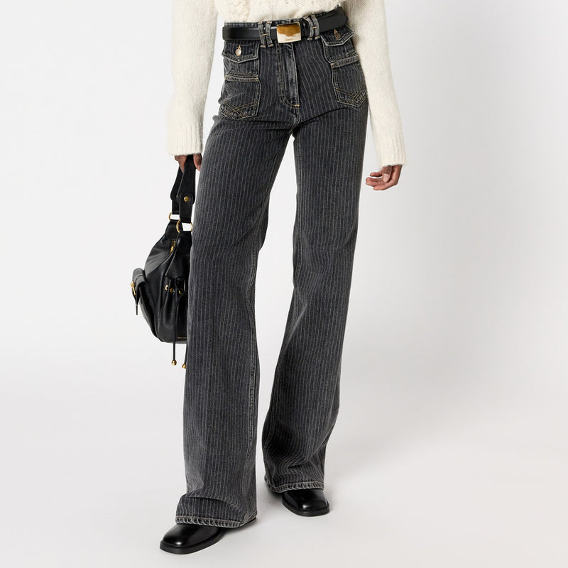 Gerard Darel - Jean flare Anna - Anthracite Rayures