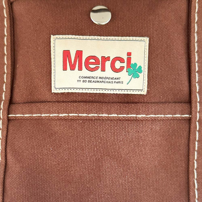 Merci - Cabas Candide en canvas - Marron Foncé