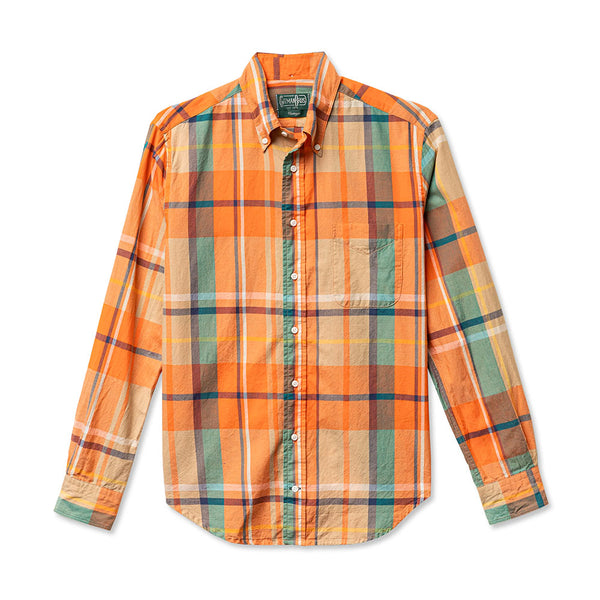 Gitman Vintage - Chemise Archive Indian Madras - Orange