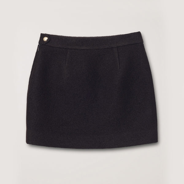 Dunst - Mini jupe en laine - Marron Foncé