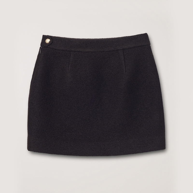 Dunst - Mini jupe en laine - Marron Foncé