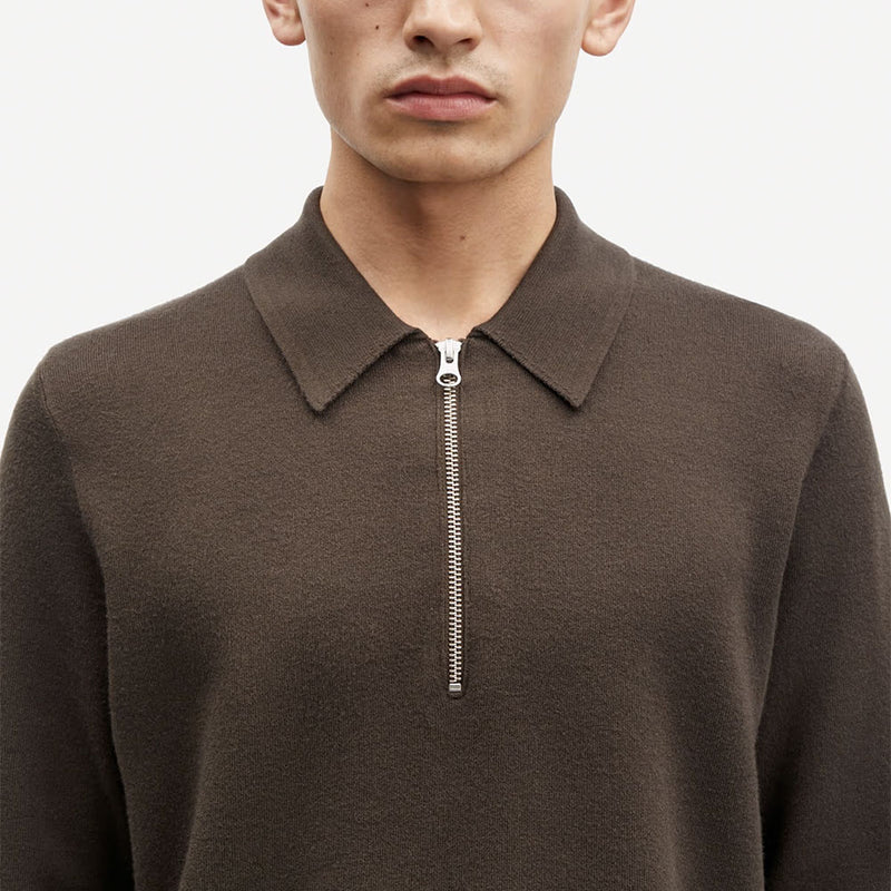 Samsoe Samsoe - Polo Guna Half Zip - Turkish Coffee