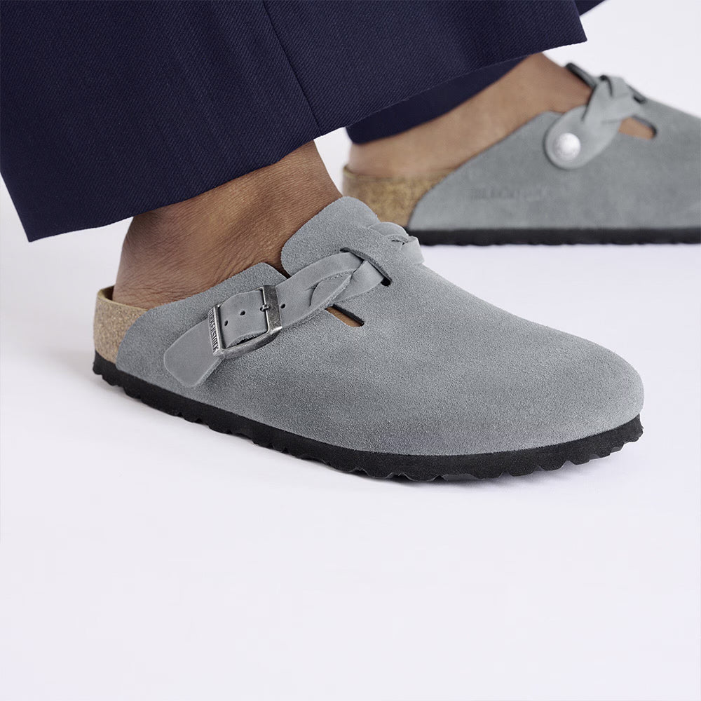 サンダル BOSTON SABOTS Birkenstock - Boston Braided Clogs - Grey