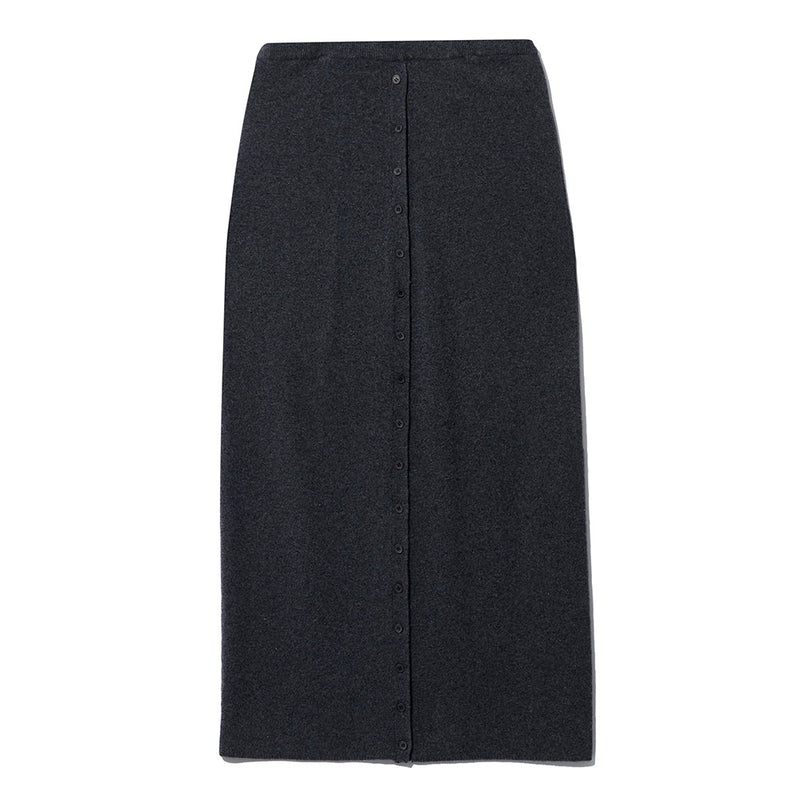 Le 17 septembre - Jupe Button Straight Knit - Charcoal