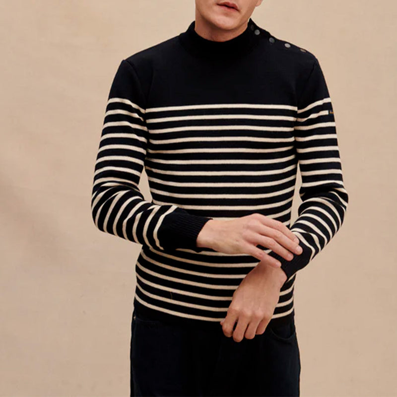 Le Minor - Pull Marin - Marine & Ecru